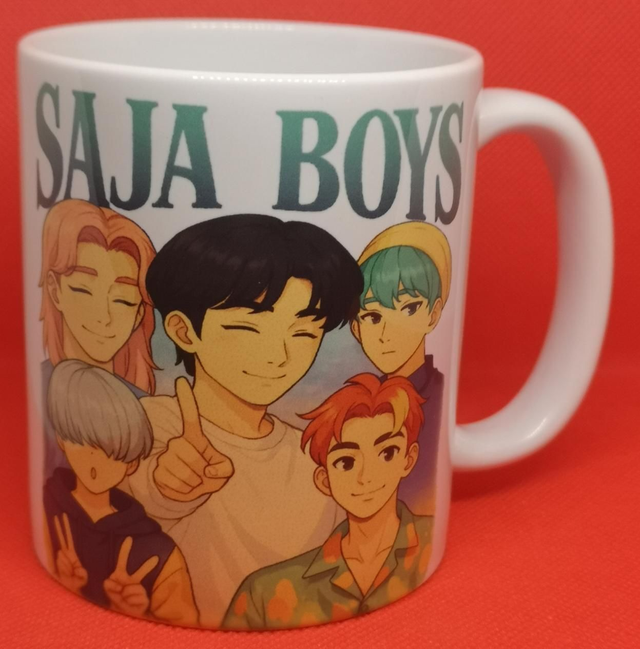 Custom Unofficial Printed Saja Boys Boxed Mug. 