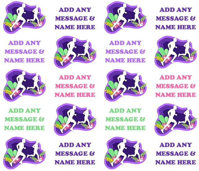 Running personalised gift wrapping paper