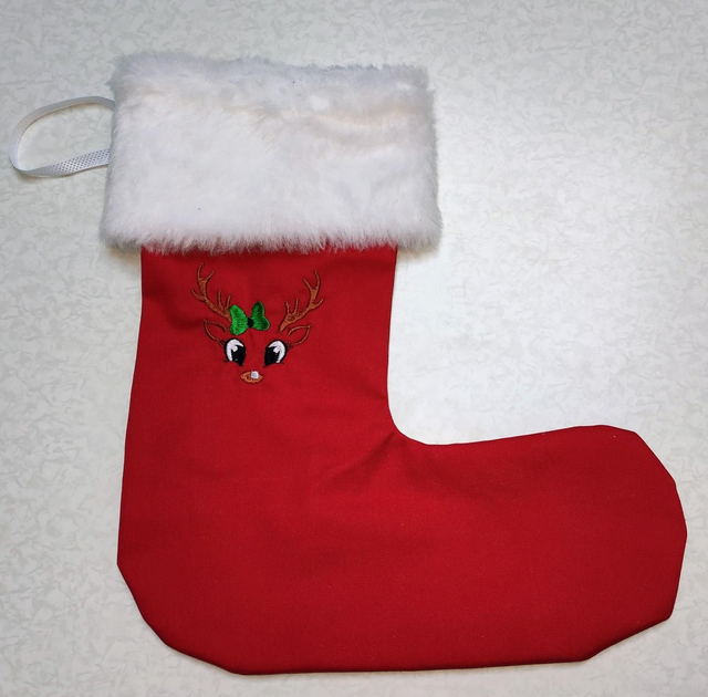 Chausette de Noël  renne noeud 