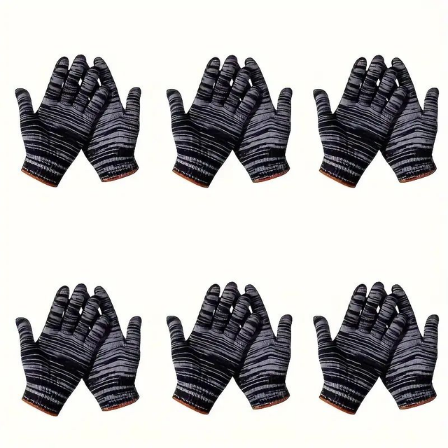 6 paires de Gants de Travail Durables élastiques
