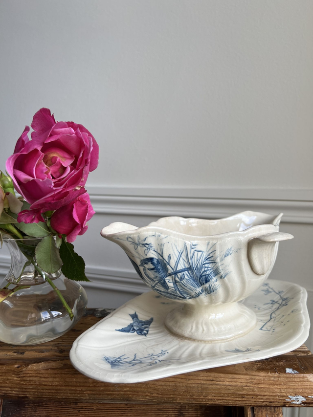 OISEAUX - Saucière aux Oiseaux de la manufacture de Gien - Terre de Fer