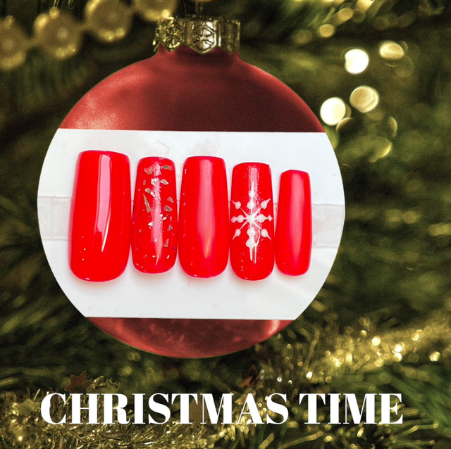  Modèle Christmas - Faux Ongles Réutilisables ❄️