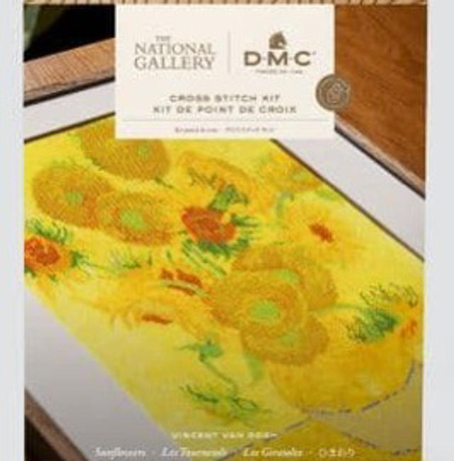 DMC Van Gogh Sunflowers cross stitch kit