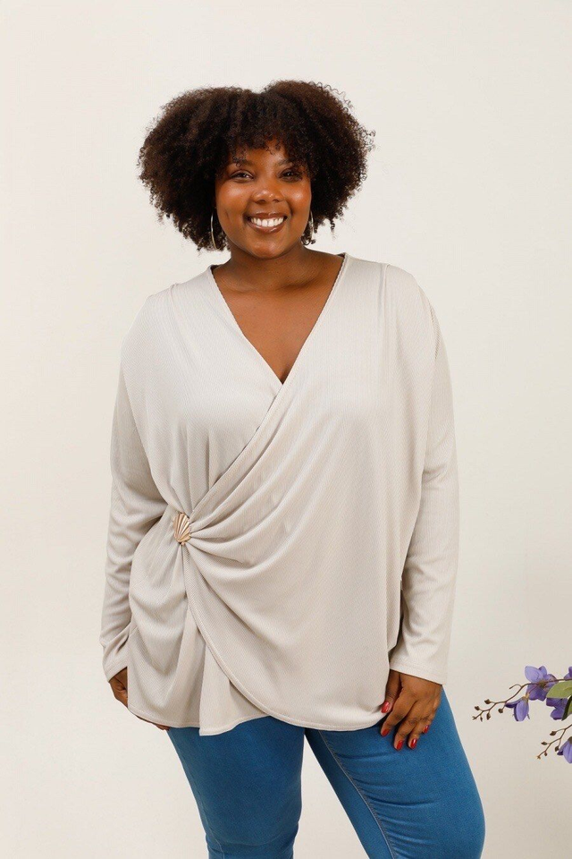 Tunique cache-coeur beige