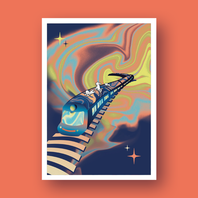 "Chemin de fer" - Illustration A5