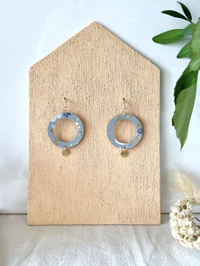 Boucles d’oreilles Cercle M et pampilles - Couleurs variées (doré)