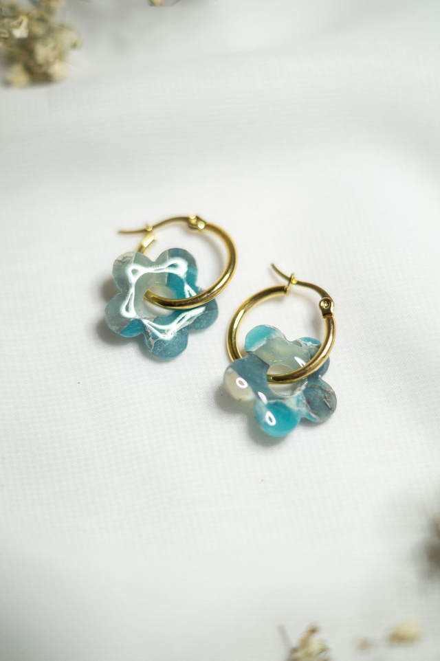 Coloris glacier - Boucles Fleur 