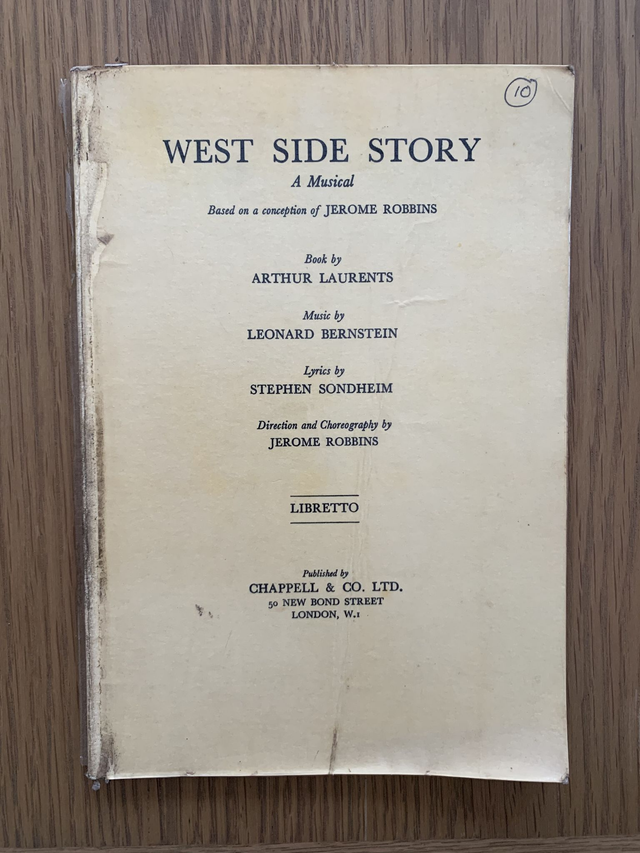 RARE West Side Story A Musical, Script 1958, Jerome Robbins, Laurents, Sondheim