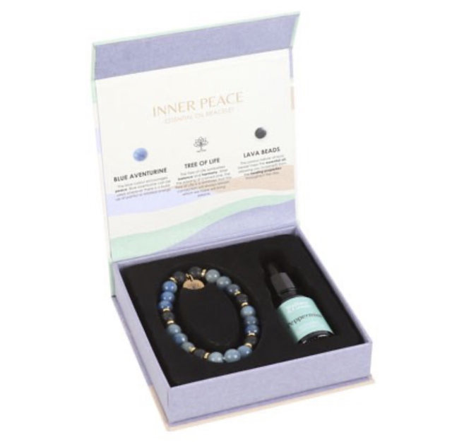 Inner Peace Blue Lace Agate Essential Oil Bracelet