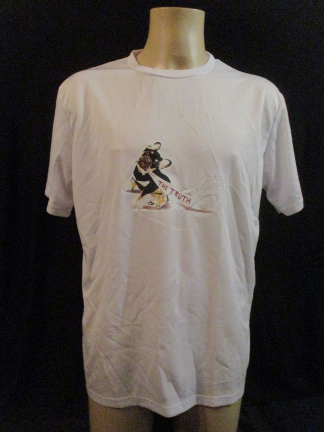 James 'The Truth' Connelly Dog Picture T-Shirt ADULT 100% Polyester Crew Neck WHITE (X-Large) Top