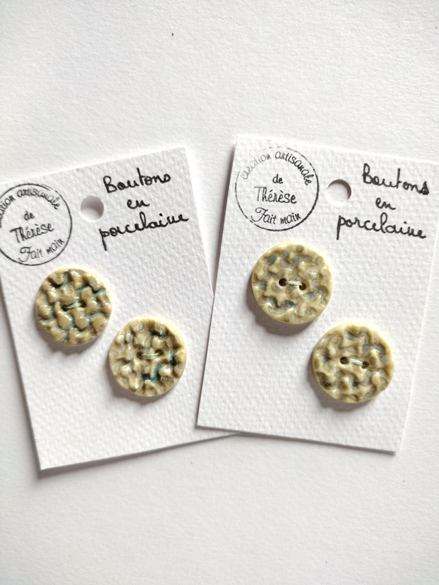 Bouton texturé vert 