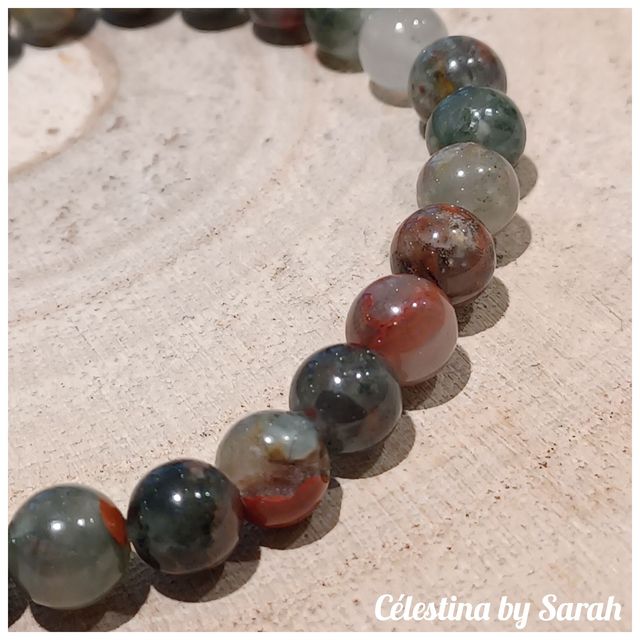 Bracelet Jaspe Sanguin 6mm Taille Dame