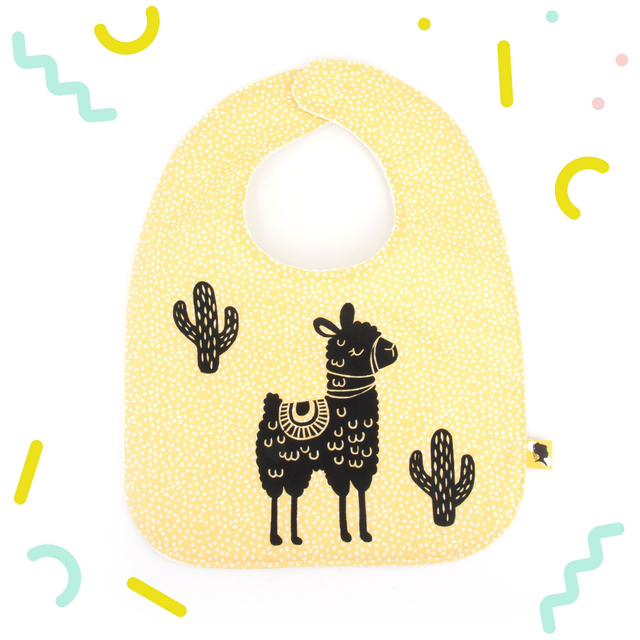 Bavoir de naissance POIS JAUNES