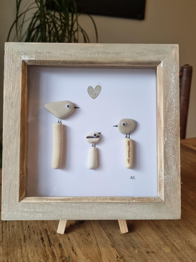 Large framed picture - Three is a Magic Number. Frame size 18cm x 18cm.