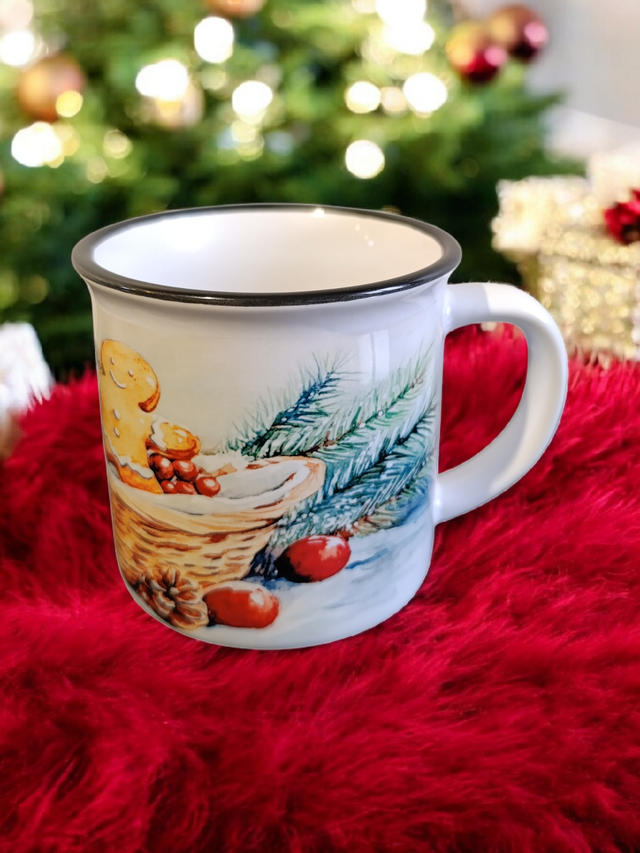 Tasse Pain d’Épice – Tasse de Noël Illustrée avec Biscuit Gingerbread