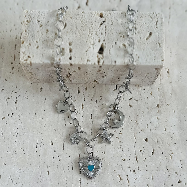 Ketting blauw hartje