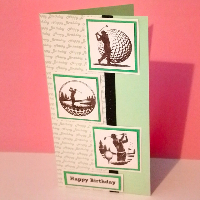 Handmade Men's Golf Themed Birthday Card - 3 Designs