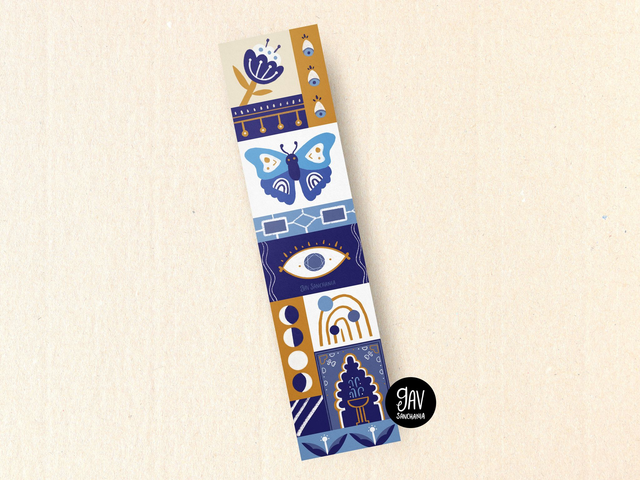 Blue riad mosaic bookmark