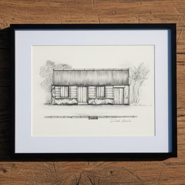 Encre et aquarelle - case créole #7 - Le Carbet - Martinique 