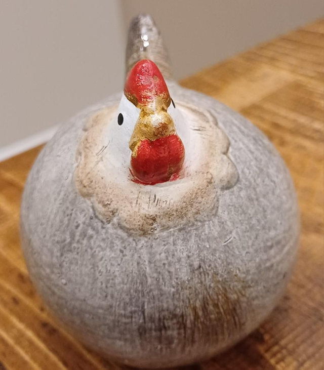 Small Round Ceramic Cock Ornament