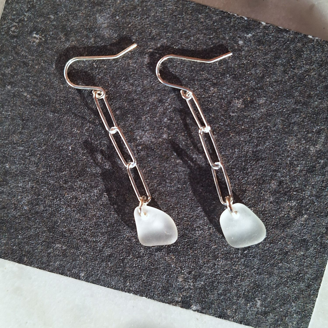 Bocca Blanc - boucles d'oreilles de plage en argent (longues)