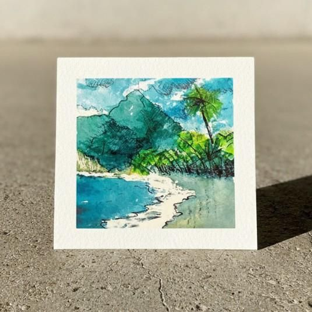 Aquarelle mini - Anse couleuvre