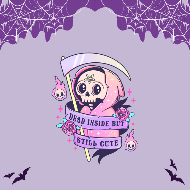 Dead Inside but Still Cute | Keyring, Pin or Phone Grip | 126