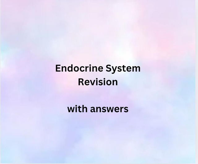 Endocrine System Revision