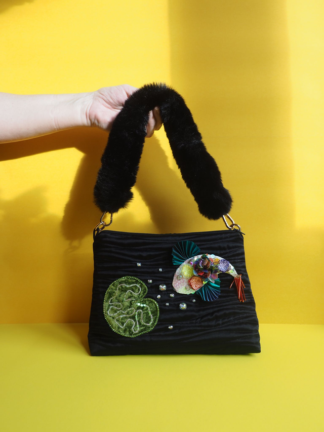 Koi Floral Teal Fins Mini Sweetheart Handbag