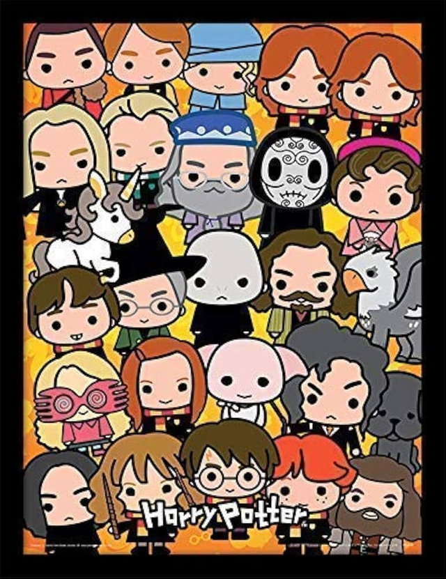 Impression officielle Harry Potter Chibi Collection encadrée - 30x40 cm