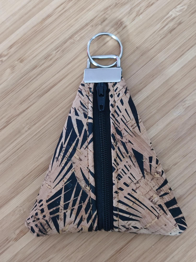 Porte monnaie/clefs berlingot "feuilles de palmier"