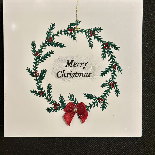 HANDMADE CHRISTMAS WREATH CARD