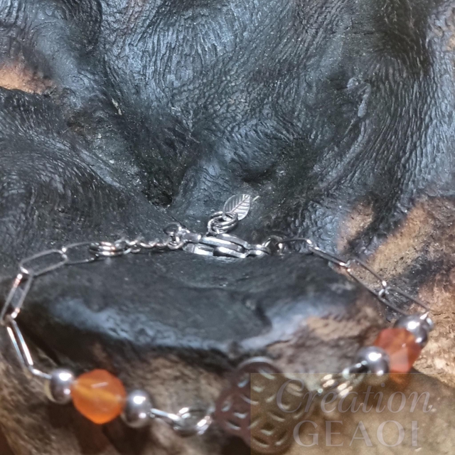 Bracelet Arabesque: Agate rouge Cornaline