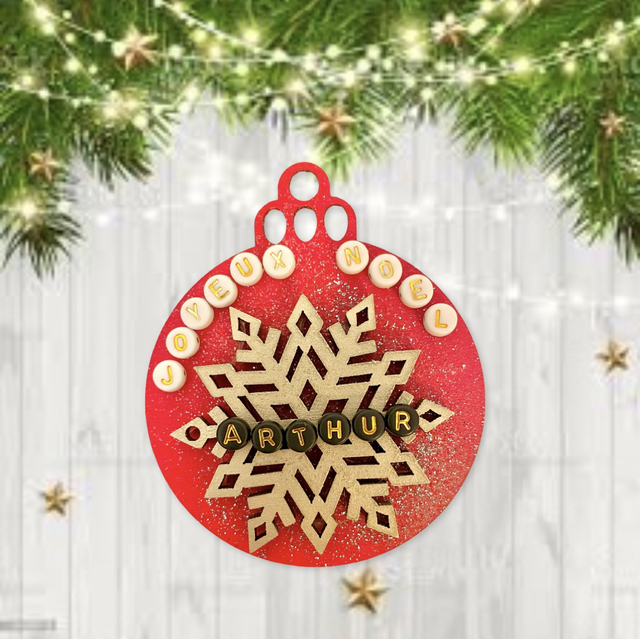 Boule “rouge” de Noël personnalisable