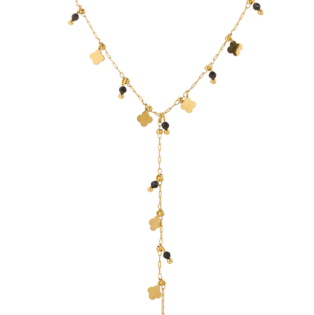 Collier perle et trèfle