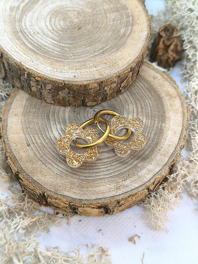 Pampilles interchangeables paillettes dorées 