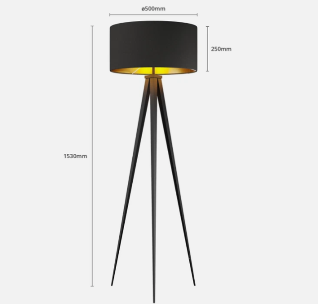 Lindby Stehleuchte Tripod E27 schwarz modern Wohnzimmer B-Ware
