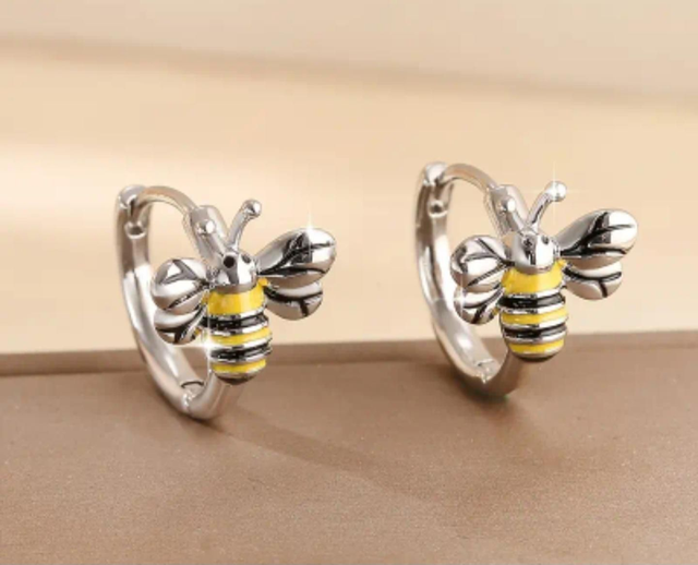 Bee-Inspired Hoop Earrings