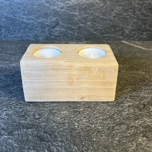 Teelichthalter mit Baumkante 