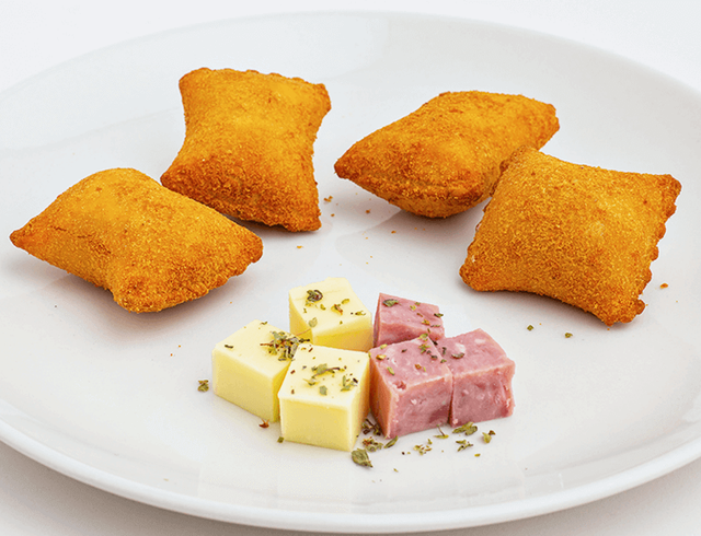 Risoles queijo e presunto para forno o air fryer (50 un €0,44 cada)