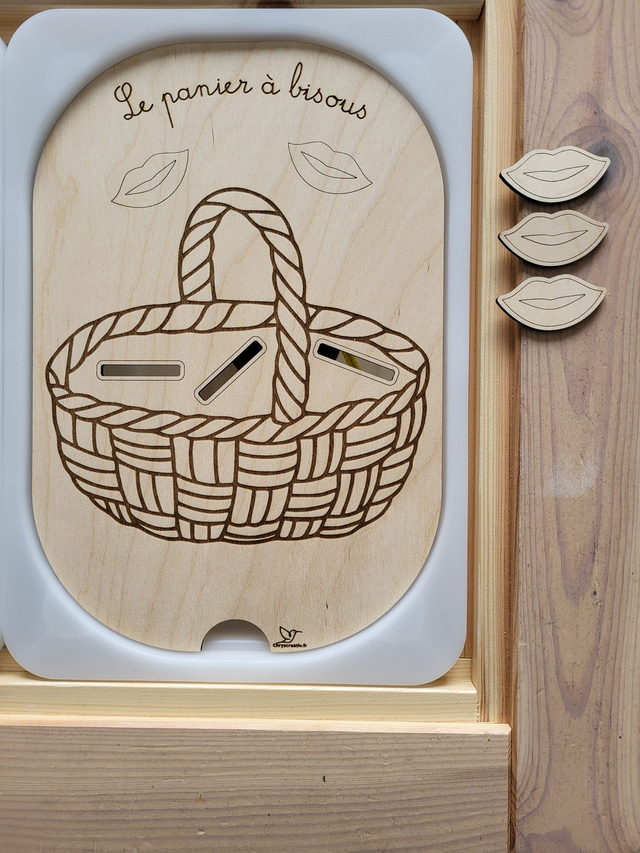 Le panier à bisous + 3 jetons bouches inclus