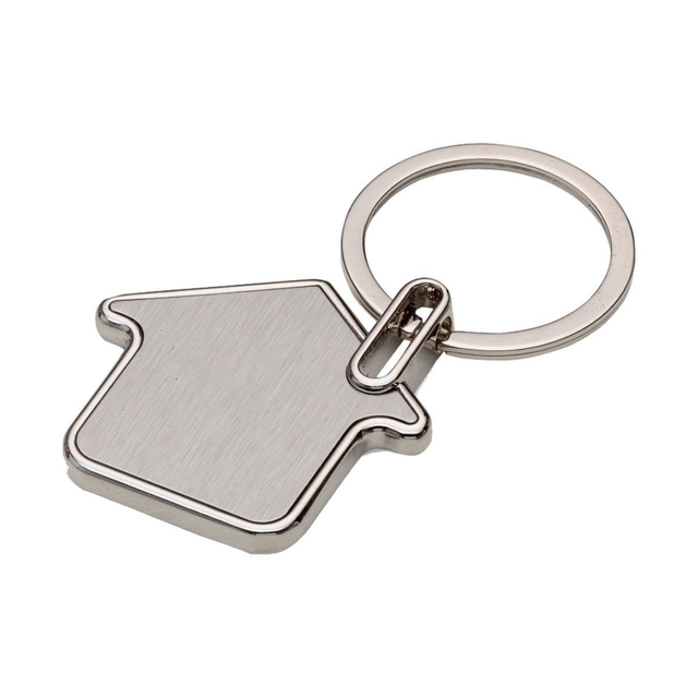 Chaveiro de Metal Formato Casa – Personalizado com Gravação a Laser + DTF UV (20 unidades)
