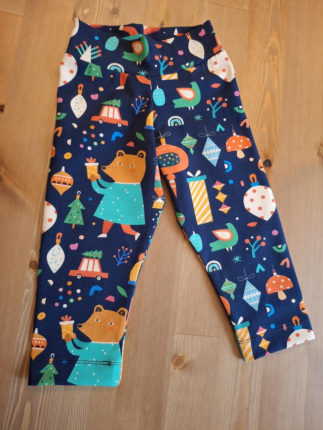 Children's Leggings - Navy Christmas