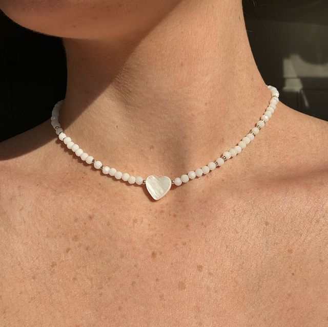 Moonstone Heart Necklace