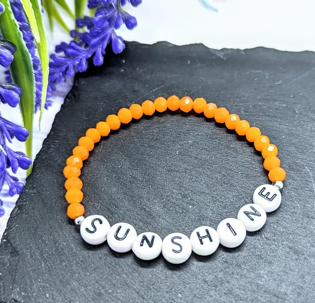 Orange Ceramic Beaded &quot;Sunshine&quot; Children&#039;s Stretch Bracelet 