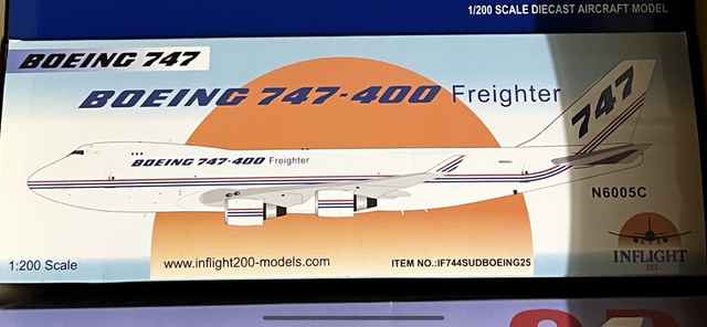 1:200 Boeing B747-400F Demonstrator N6005C Inflight200