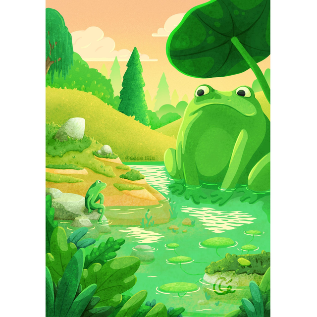Print A5 Frog Meeting