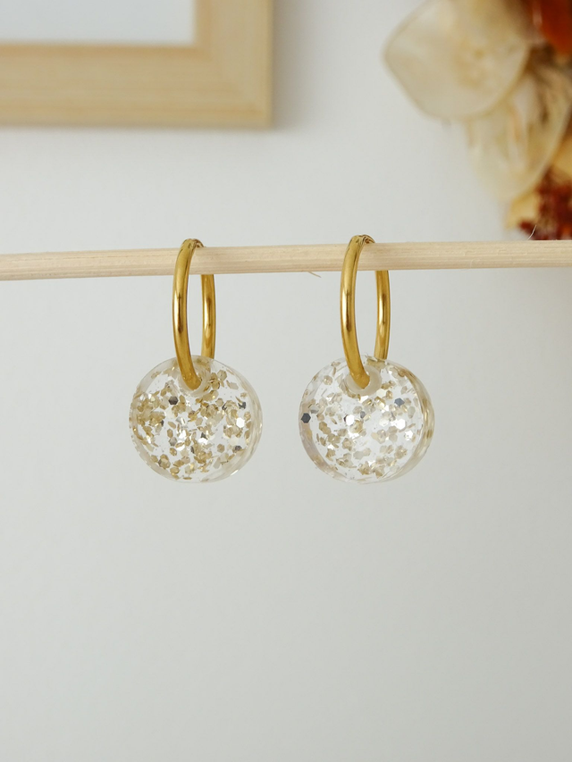 Puce : Transparente paillettes champagne