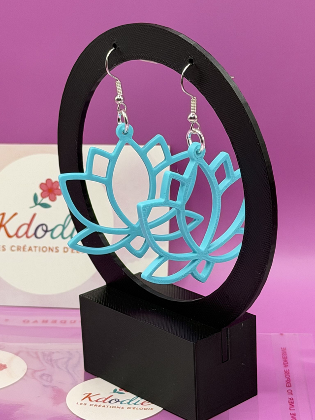 Boucles d'oreilles Lotus - Attaches Crochet 