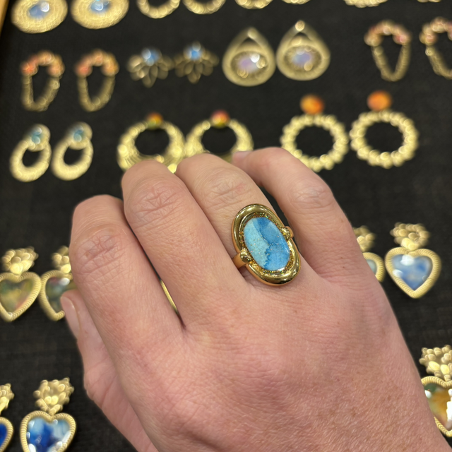 Bague Aquarelle bleue 